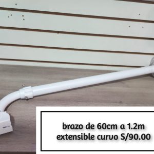 BRAZO SOPORTE EXTENSIBLE CURVO 60CM A 1.2MT ALUMINIO